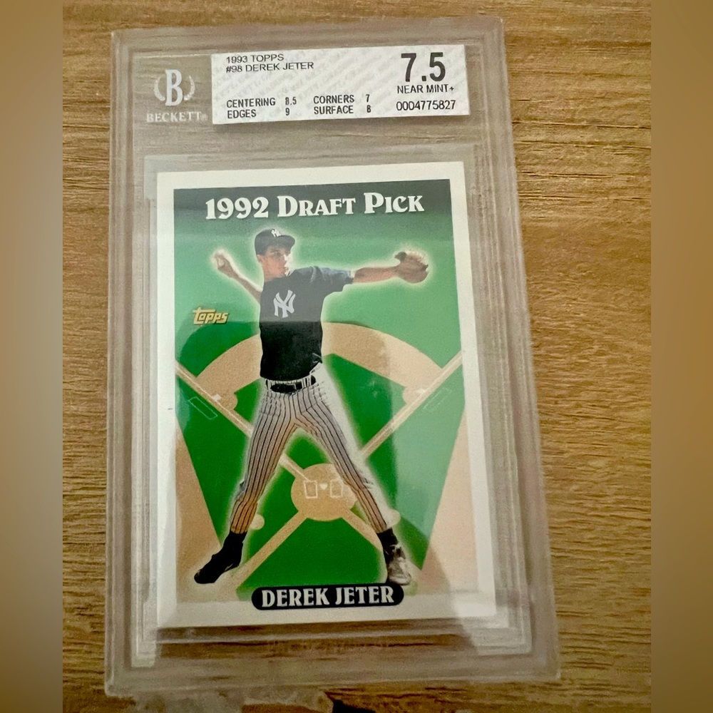 1993 topps draft picks derek jeter rookie beckett 7.5